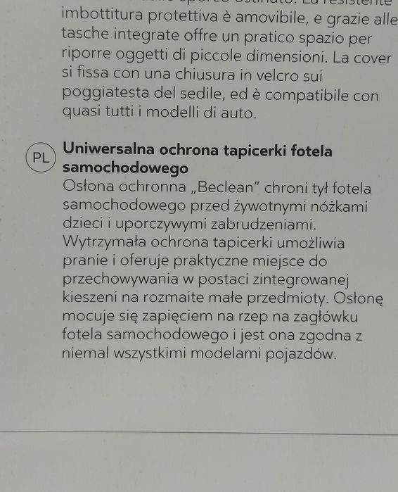 Beclean kiddy mata ochronna ochraniacz tapicerki fotela samochodowego