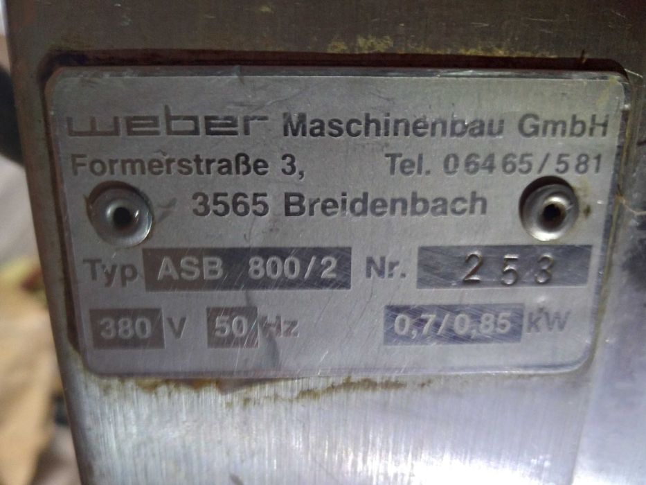 Skórowaczka dwutaśmowa Maja WEBER typ ASB 800/2