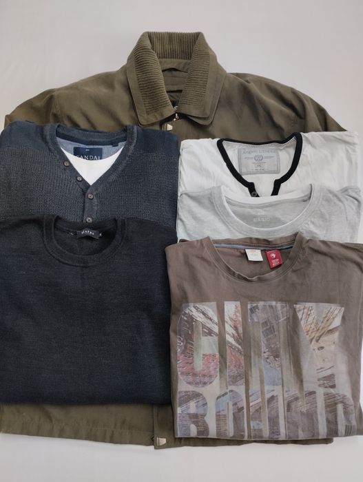 Pakiet odzieży męskiej używanej swetry t-shirty kurtka 6 sztuk  XXXL