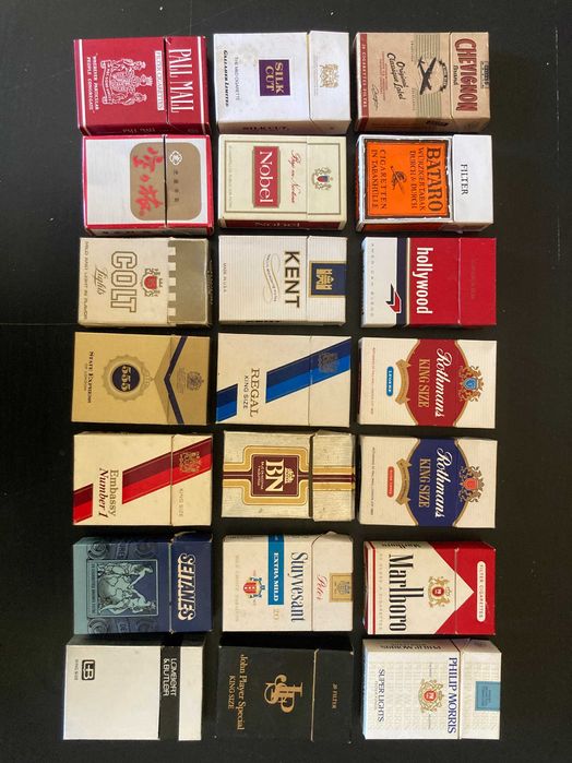 Coleção de Maços de Tabaco Vazios, anos 1980/90 vintage