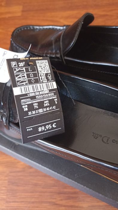 Mocassins pretos Massimo Dutti 38