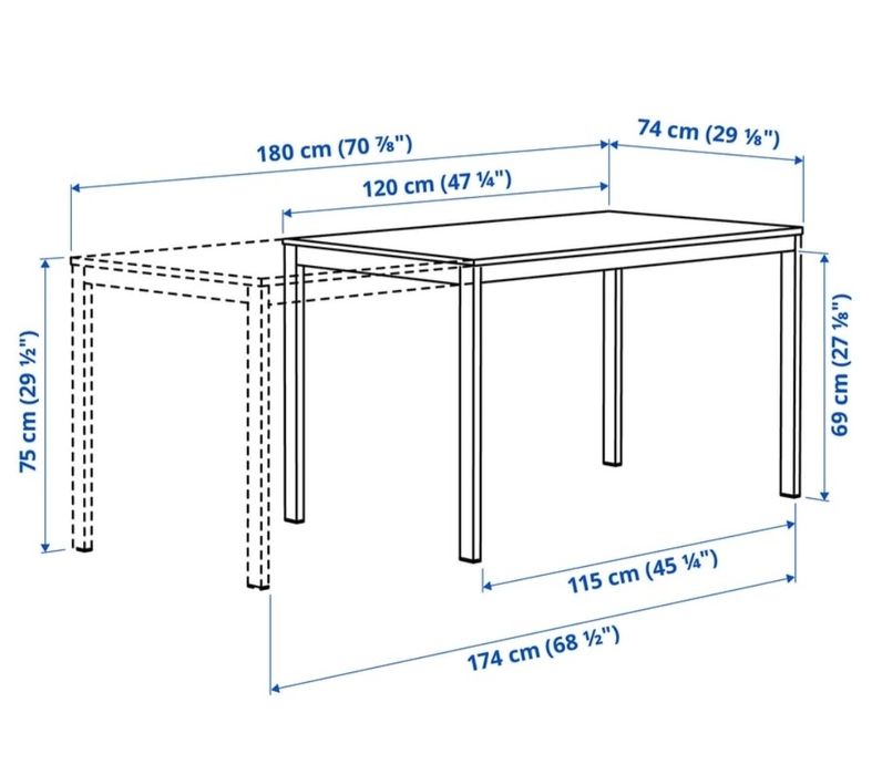 Mesa extensível branca