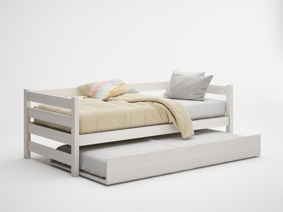 Cama dupla em madeira + 2 colchões