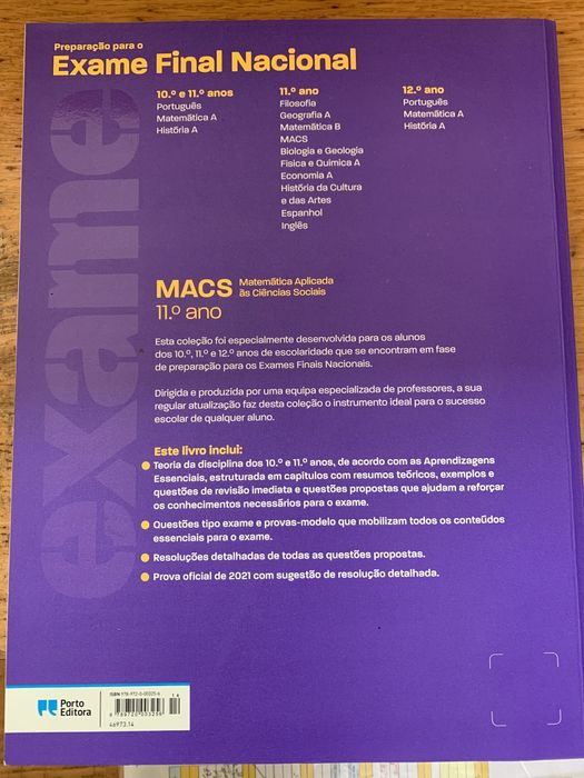 Livro preparação para exame de MACS Porto Editora