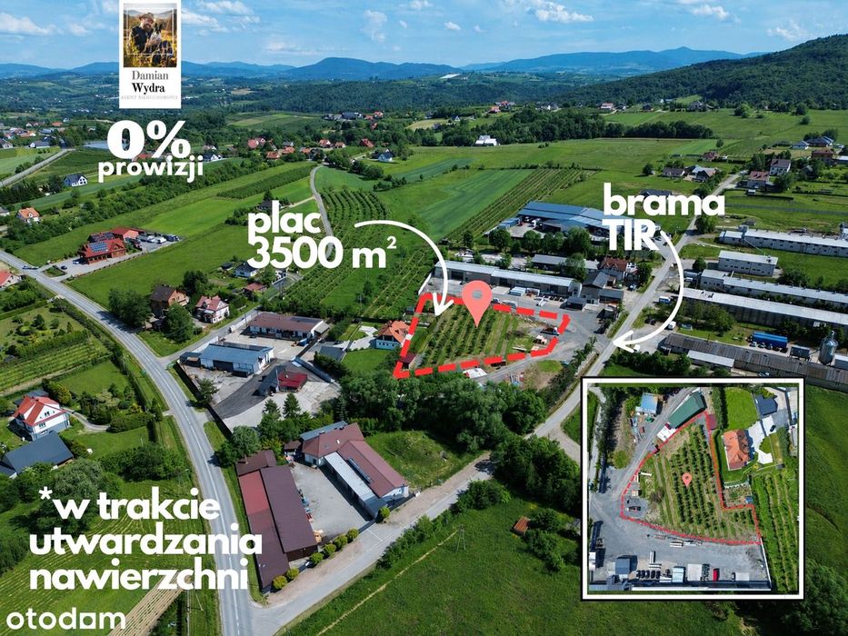 3500 m², plac utwardzony, ogrodzony, brama TIR, prąd
