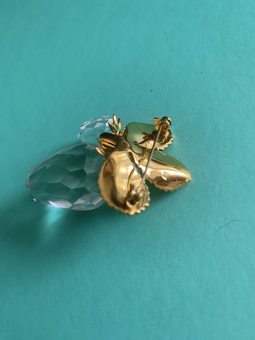 Брошь Swarovski Crystal Clubberry, с двумя гранеными клубничками