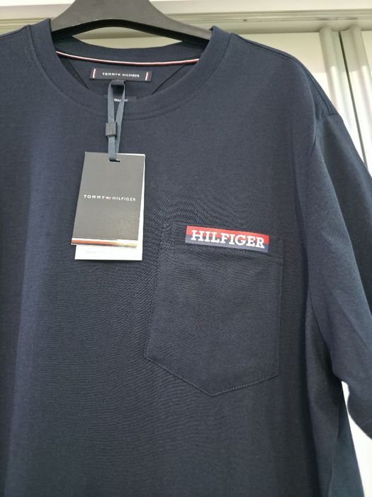 Granatowa nowa koszulka t-shirt męski Tommy Hilfiger L