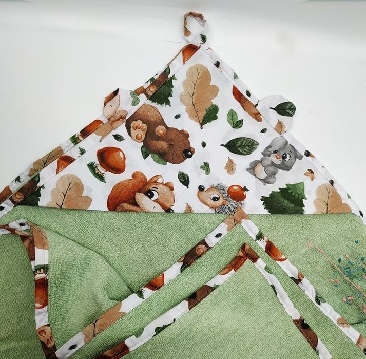 Дитячий махровий рушничок з куточком Полотенце с капюшоном рушник