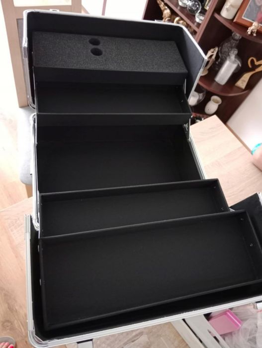 Kuferek na kosmetyki XL różowy organizer kufer