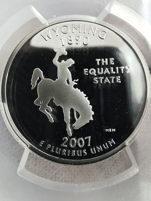 США 25 центів 2007р. - 50 штатів " WYOMING". СРІБЛО. СЛАБ.