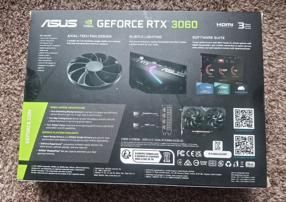 ASUS GeForce RTX 3060 DUAL 12GB OC V2 (DUALRTX3060O12GV2): 19 400