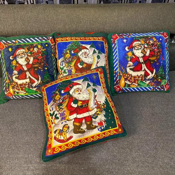 Новогодние наволочки, новорічні,різдвяні святий Миколай, Санта Клаус