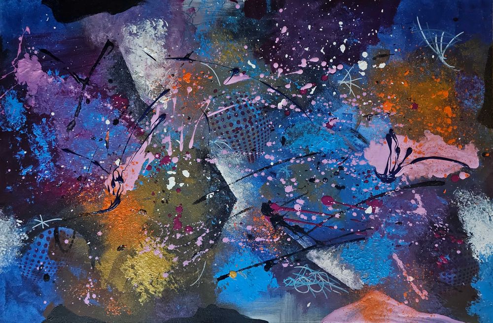 W ekspresji barw.  Obraz abstrakcyjny 60 x 90