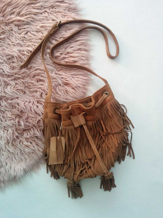 SPRINGFIELD damska torebka z zamszu naturalnego - worek - BOHO