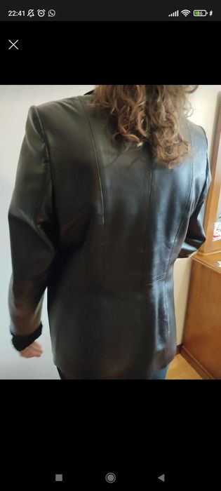 Casaca de pele genuína vintage