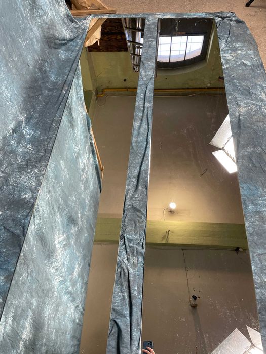 Lustro 2 szt długie do zabudowy 47 x 254,5 cm 2,5 m cięte, szlifowane