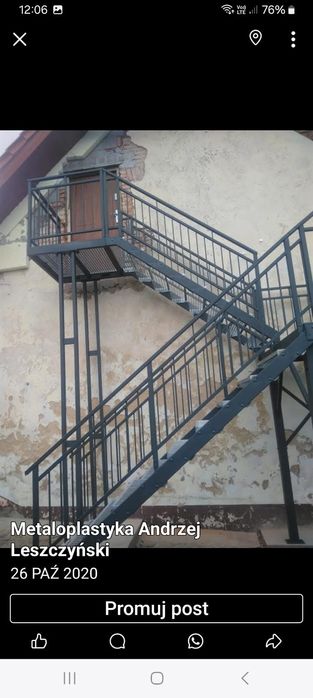 Schody metalowe  proste zabiegowe