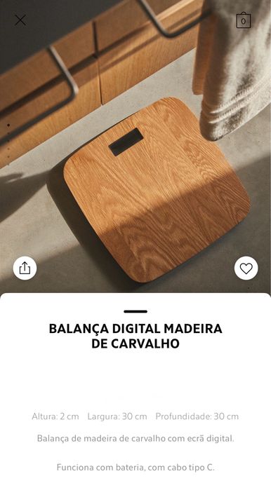 Balança Digital Madeira De Carvalho Zara Home NOVO