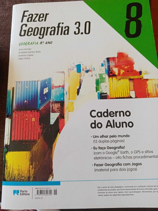 Caderno de atividades e caderno do aluno Fazer Geografia 3.0  8 ° ano