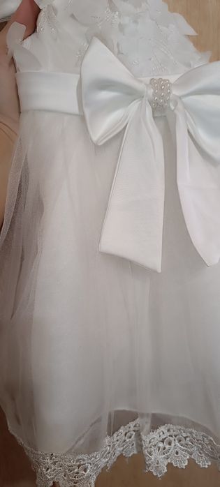 Piękna suknia księżniczka tiul brokat roczek wesele 98-104