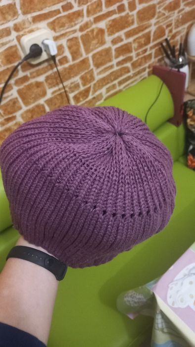 Зимова шапка жіноча, подвійна шапка, тепла шапка, р.54-56