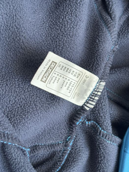 Kurtka Quechuadziecieca 115-124 decathlon niebieska softshell turystyczna