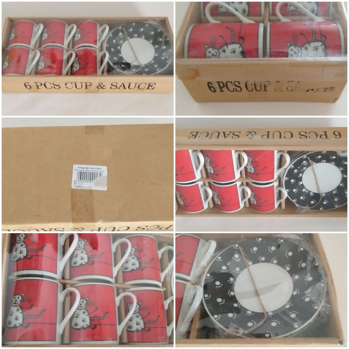 Conjuntos de serviços de café, em loiça porcelana NOVOS