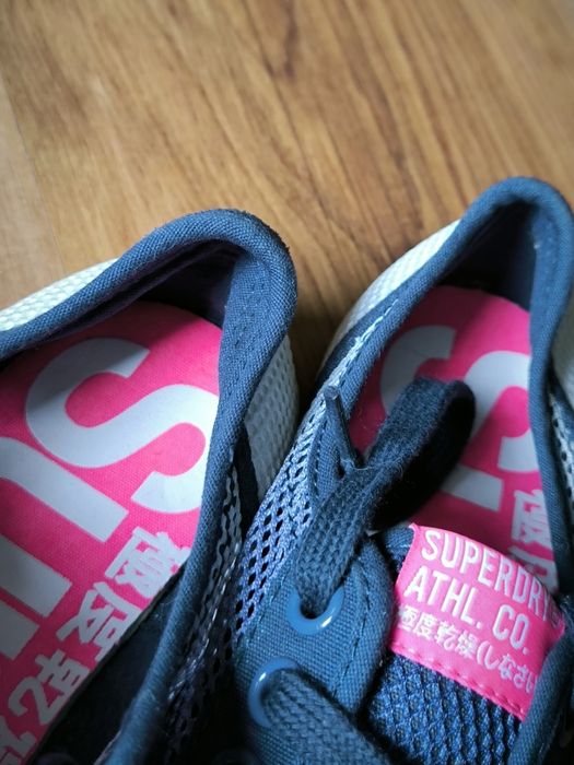 Superdry trampki damskie 40 białe niebieskie siatka lato