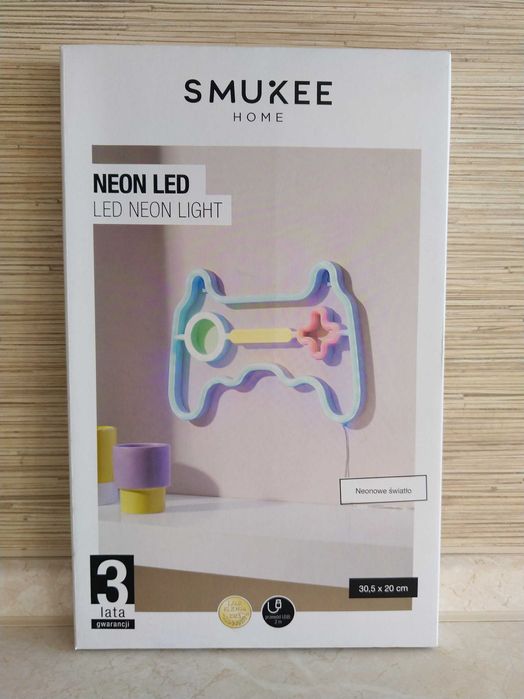 NAJTANIEJ Neon Game Pad Led Dekoracja Ścienna Lampka USB Wysyłka