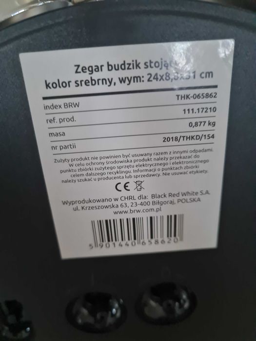 Zegar, budzik stojący