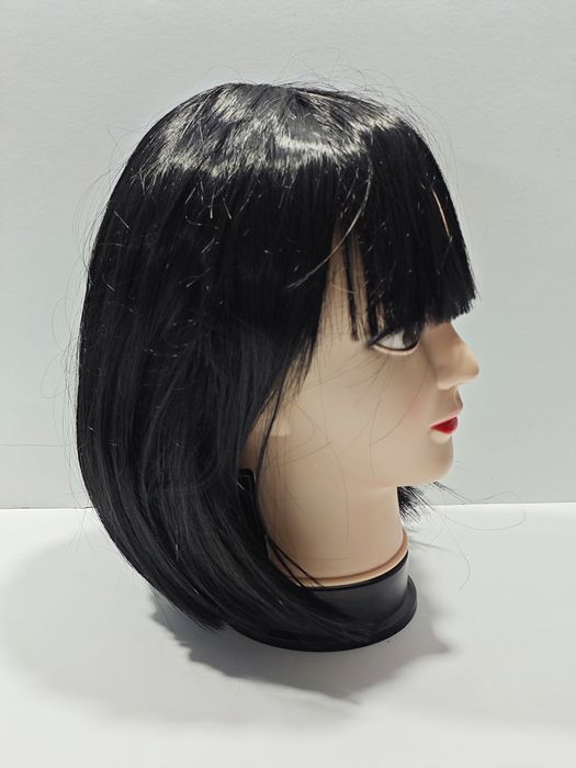 Mildiso Damska Peruka Czarny Bob Z Grzywką