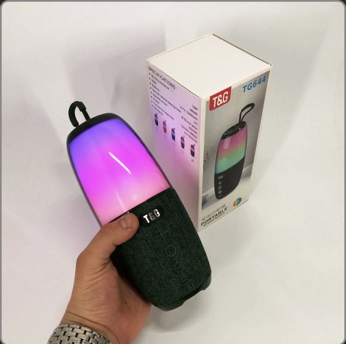Портативна колонка  jbl  TG644 5W з RGB підсвічуванням та ремінцем