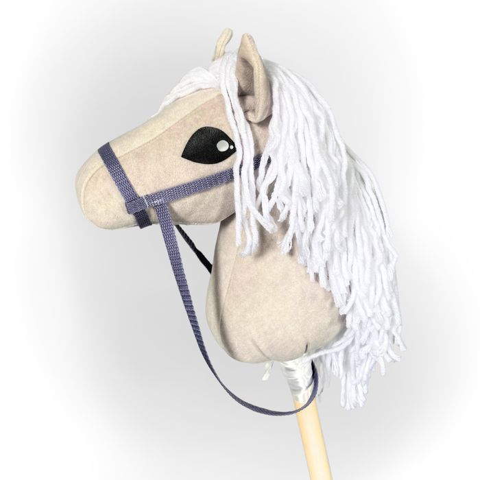 Hobby Horse A4 mały - koń na kiju Beżowy z jasną grzywą