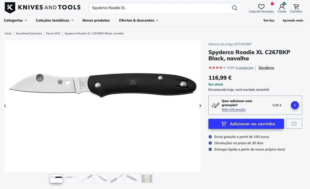 Canivete Spyderco Roadie XL