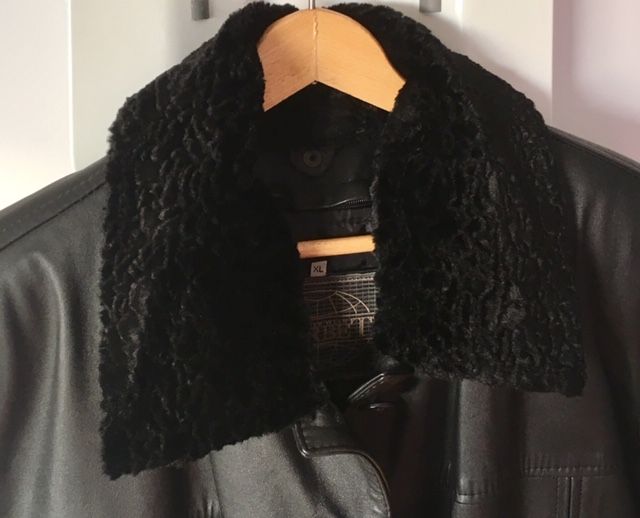 NOWA damska kurtka z prawdziwej czarnej skóry, rozm. XXL (48/50)