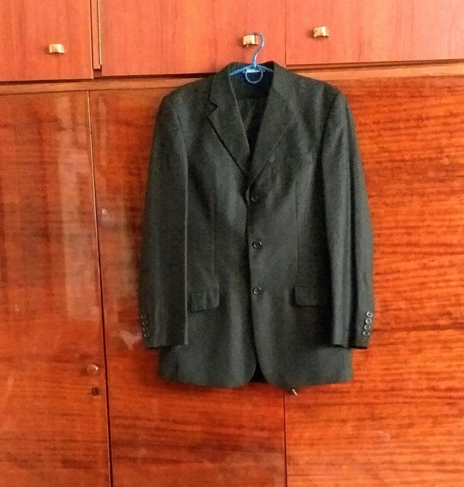 Чорний класичний чоловічий в смужку костюм, Sil Vius, 48/5