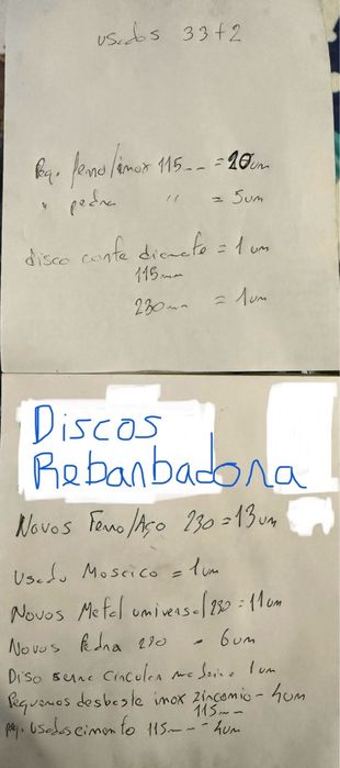 Disco rebarbadora varios 60 unidades