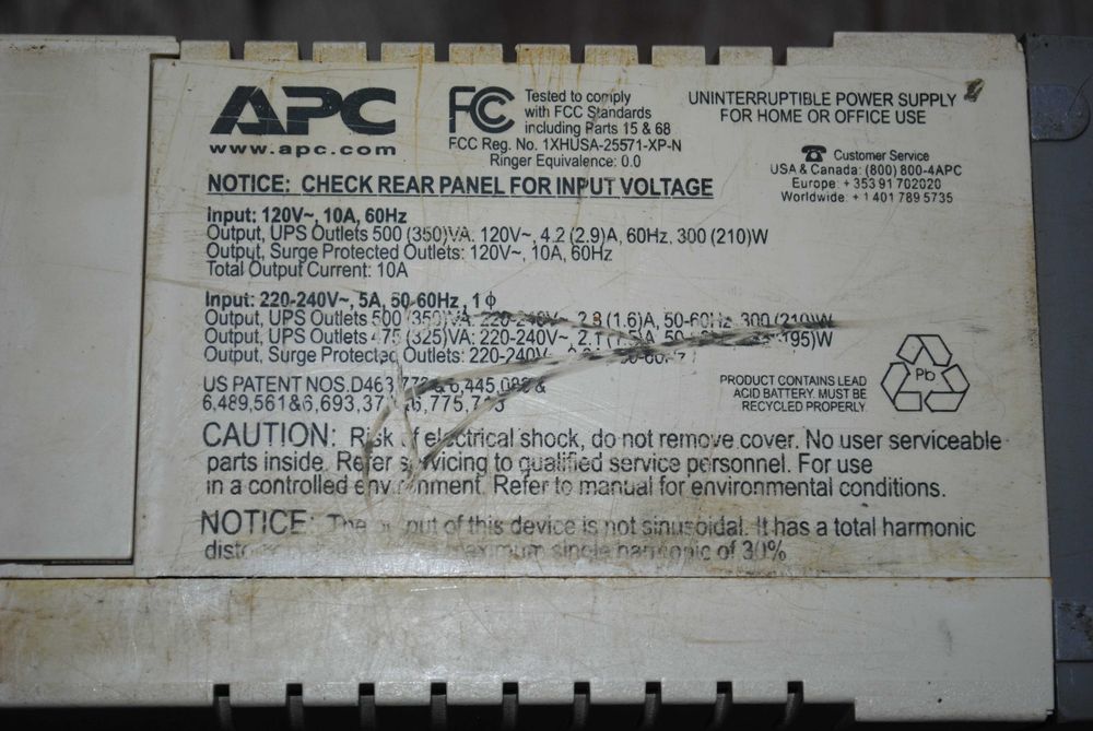 Резервний ІБЖ ИБП APC Back-UPS CS 500VA (BK500-RS) для захисту ПК