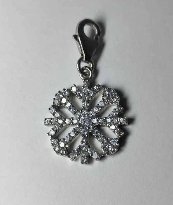 silver 925 charms przywieszka zawieszka srebrna śnieg pendant