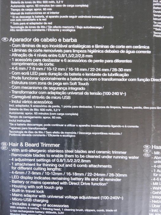 Corta pêlo e cabelo Homem