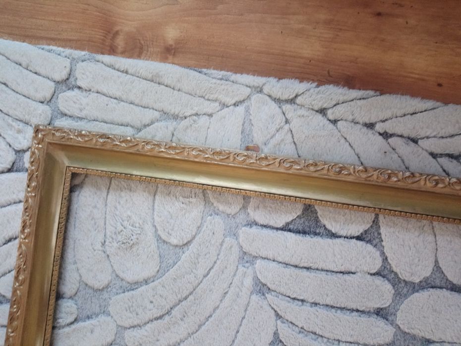 duża rama do obrazu, odnowiona, złota