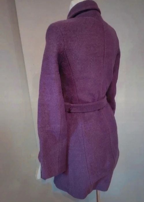 Elegancki płaszcz damski fioletowy Diadema wełna wiskoza