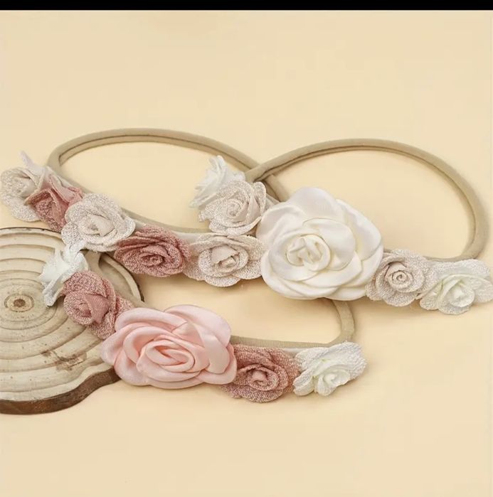 Śliczne opaski dla dziewczynki 0-12miesięcy