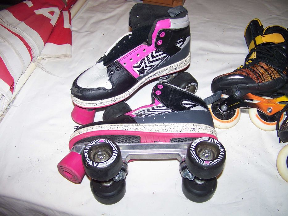 patins em linha para criança nº 32 e 4 rodas nº 39