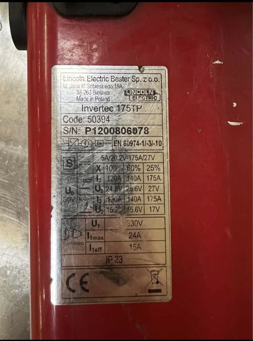 Spawarka TIG Lincoln 175 TP