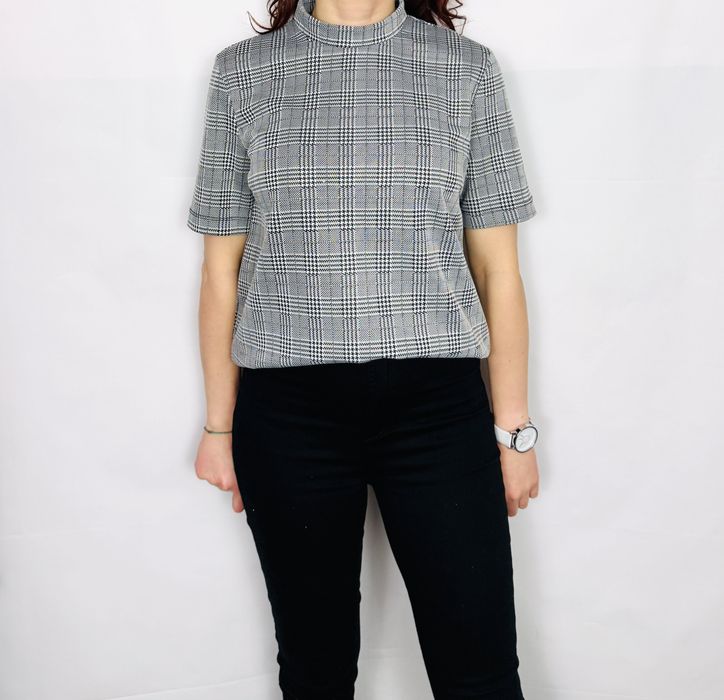Bluzka w kratę z krótkim rękawem S 36