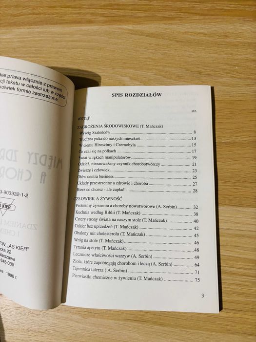 Między zdrowiem a chorobą Amelia Serbin, Tadeusz Mańczak