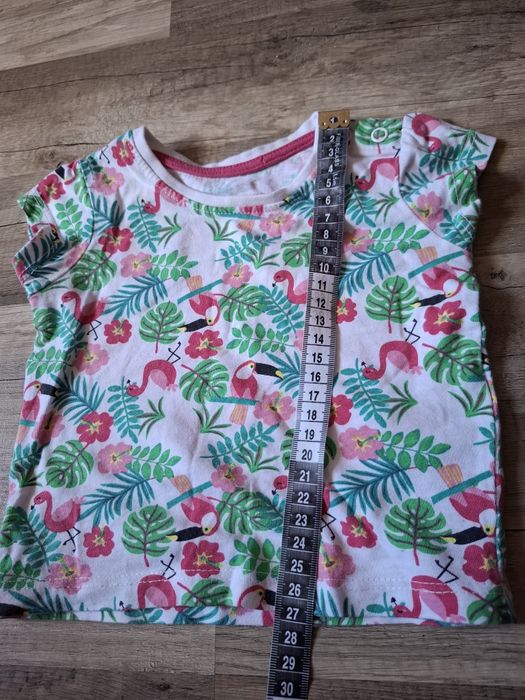 3 bluzki na krótki rękaw dla dziewczynki 62 cm