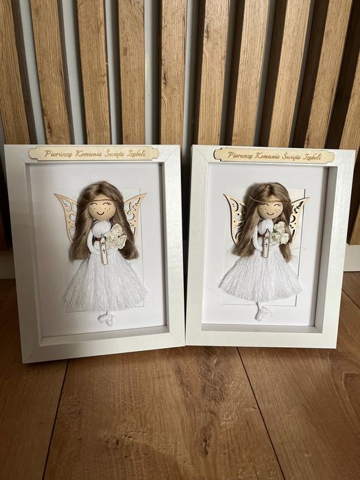 Aniołki w ramce Pierwsza Komunia