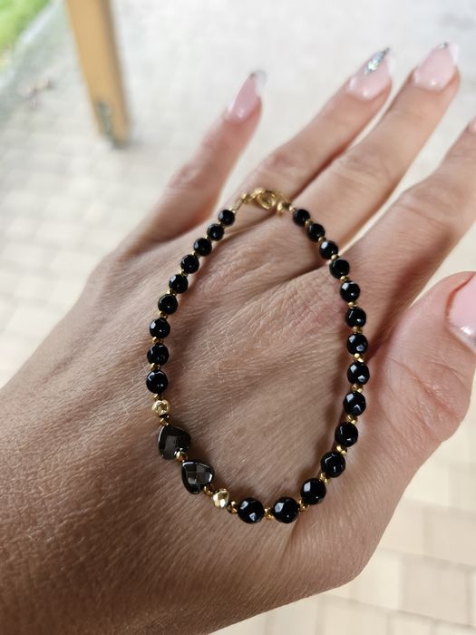 Bransoletka kamienie naturalne Jadeit Hematyt